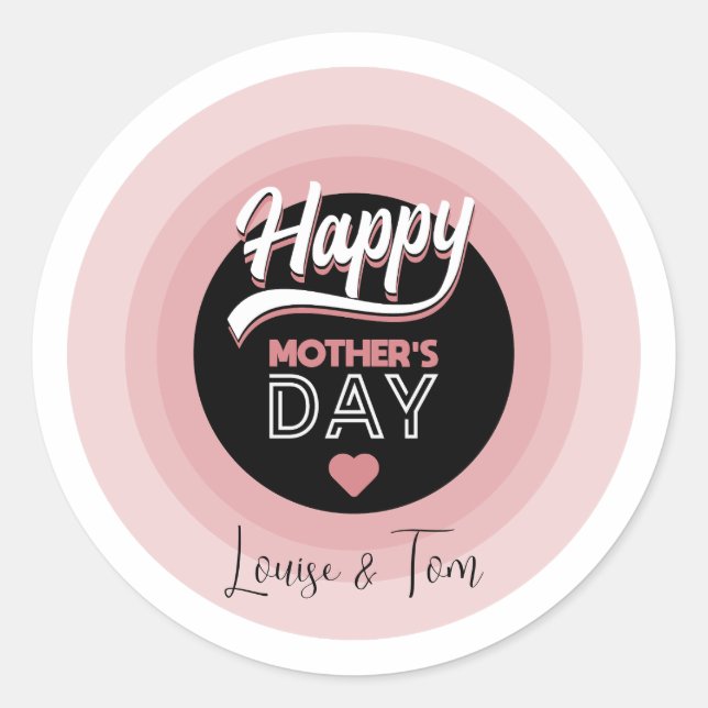 Happy mother's day classic round sticker (Front)