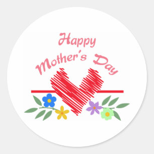 Happy Mothers Day Classic Round Sticker