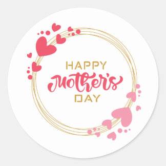 Happy Mothers Day Classic Round Sticker