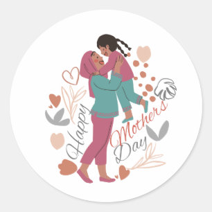 Happy mothers day classic round sticker