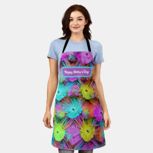 Happy mother's day colorful adornment personalized apron