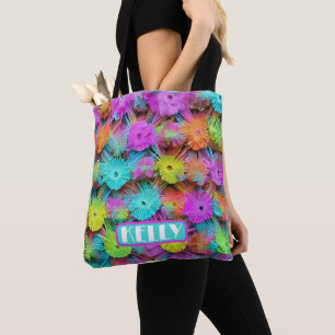 Happy mother's day colourful adornment personalise tote bag