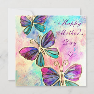 Happy Mother's Day - Colourful Butterflies Flying