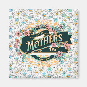 Happy Mother's Day Colourful Floral Flowers Magnet