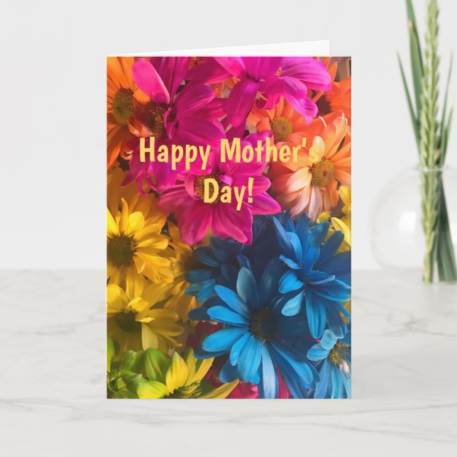 Happy Mother's Day, Colourful Flowers Card (Front)