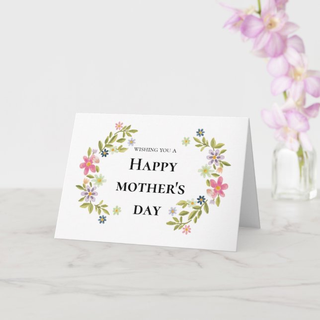 Happy Mother's Day Colourful Flowers Greeting Card (Orchid)