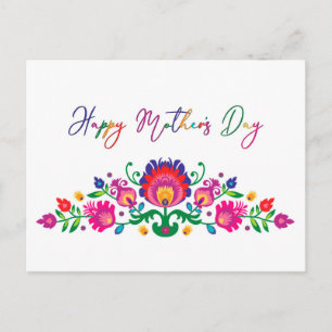 Happy Mother's Day colourful Folklore Postcard