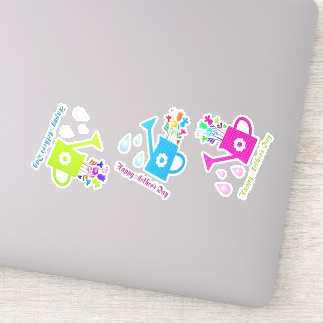 Happy Mother's day colourful water cans (Detail)