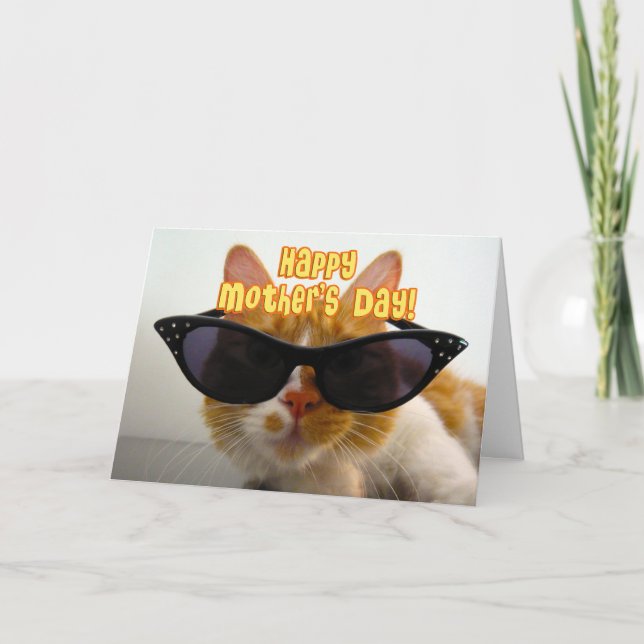 Happy Mother's Day - Cool Cat in Sunglasses Card (Front)