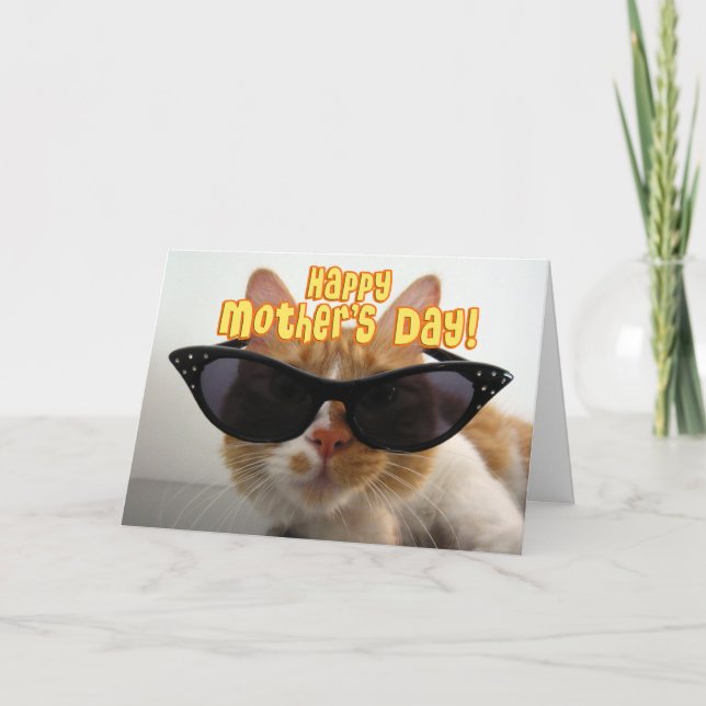 Happy Mother's Day - Cool Cat in Sunglasses Card (Front)