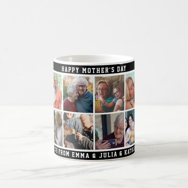 Happy Mother's Day Custom 10 Family Photo Collage  Coffee Mug (Center)