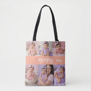 Happy Mother's Day Custom 6 Photo, Name and Year Tote Bag
