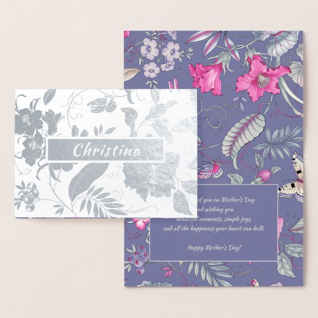 Happy Mother's Day. Custom Name Luxury Foil Card (Display)
