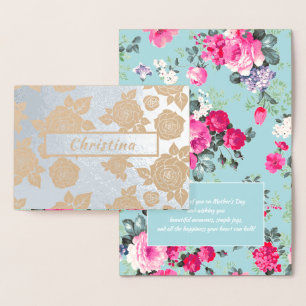Happy Mother's Day. Custom Name Luxury Foil Card