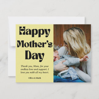 Happy mother's day – Custom Photo and Name Gift H Holiday Card