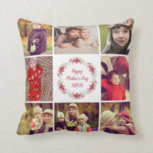 Happy Mother's Day Custom Photo Collage Pillow