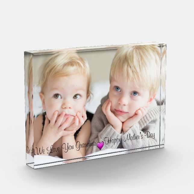 Happy Mother's Day, Custom Photo, Personalised Photo Block (Left)