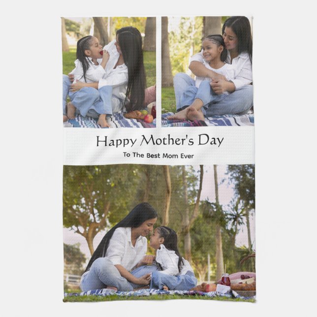 Happy Mother's Day Custom Photo Poster For Mum Tea Towel (Vertical)