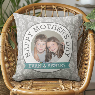 Happy Mother's Day - Custom Photo Template damask Cushion