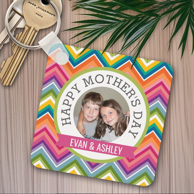 Happy Mother's Day - Custom Photo Template Key Ring (Personalized keychain - Happy Mother's Day)