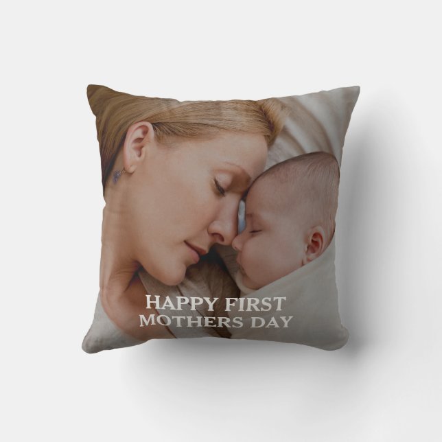 Happy mothers day  Custom photo Throw Pillow (Back)