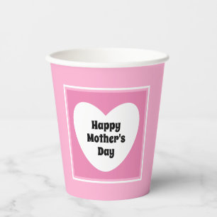 Happy Mother's Day Cute Elegant Light Pink Paper Cups