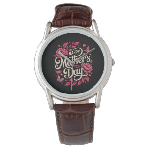 Happy Mothers Day Cute Floral Mom Watch