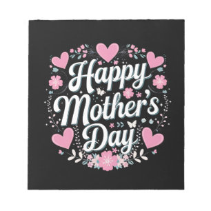 Happy Mother's Day Cute Floral Mum Grandma Notepad