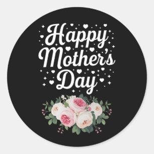 Happy Mother's Day Cute Floral Mum Grandma Wife Classic Round Sticker
