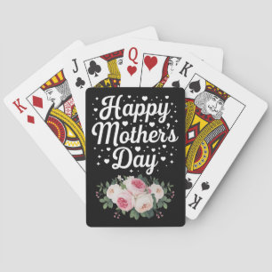 Happy Mother's Day Cute Floral Mum Grandma Wife Playing Cards