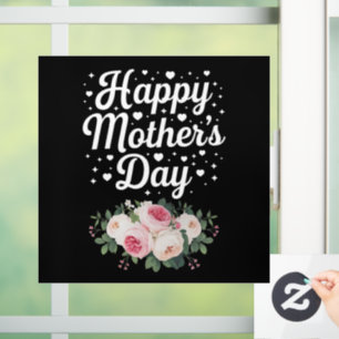 Happy Mother's Day Cute Floral Mum Grandma Wife Window Cling
