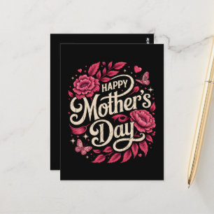 Happy Mothers Day Cute Floral Mum Postcard