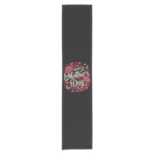 Happy Mothers Day Cute Floral Mum Short Table Runner