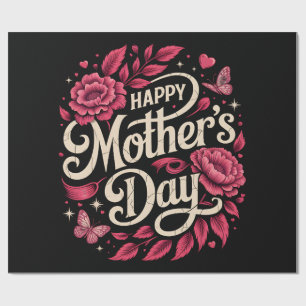 Happy Mothers Day Cute Floral Mum Wrapping Paper