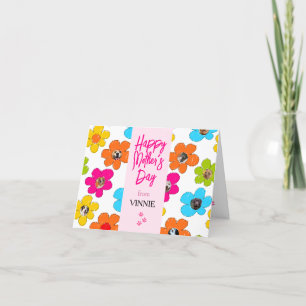 Happy Mother's Day Cute Flower Dog Photo Collage  Holiday Card