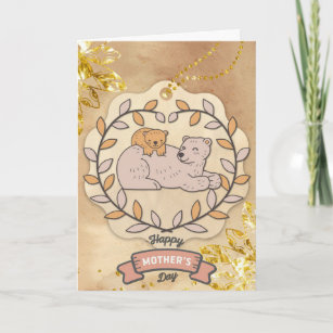 Happy Mother's Day Cute Fun Bear and Cup Card
