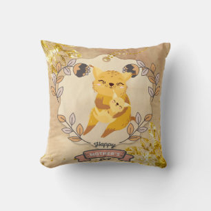 Happy Mother's Day Cute Fun Cat and Kitten Cushion