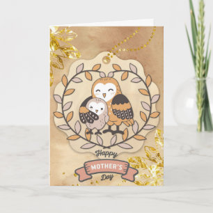 Happy Mother's Day Cute Fun Owl Bird Card