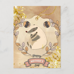 Happy Mother's Day Cute Fun Racoon Postcard