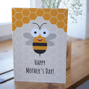 Happy Mother's Day Cute Honey Bee Honeycomb Thank You Card