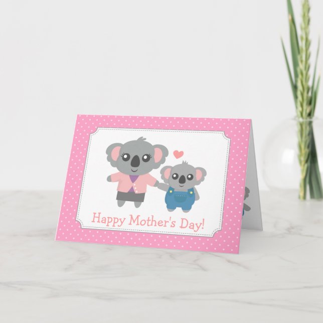 Happy Mothers Day, Cute Koala Bears Card (Front)