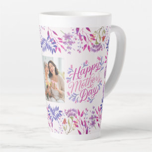 Happy Mother's Day cute watercolor bright floral Latte Mug