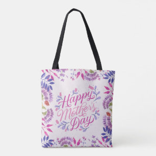 Happy Mother's Day cute watercolor bright floral Tote Bag