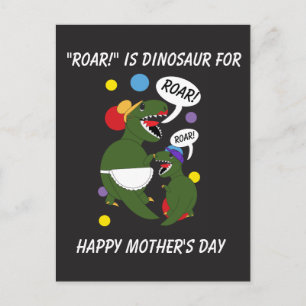 Happy Mothers Day Dinosaur Son Mum Personalise Postcard