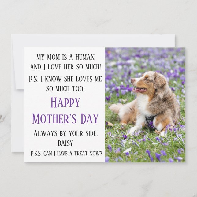 Happy Mother's Day Dog Mum Customisable Card (Front)