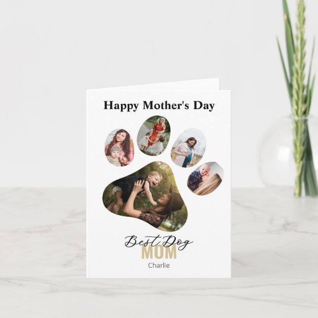 Happy Mother's day dog paw photo collage Invitation (Front)