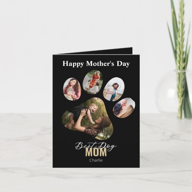 Happy Mother's day dog paw photo collage Invitation (Front)