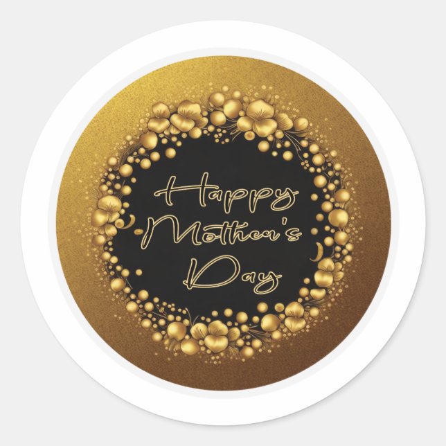 Happy Mother's Day Elegant Gold stickers (Front)