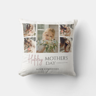 Happy Mother's Day   Elegant Modern photo collage Cushion