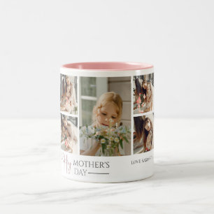 Happy Mother's Day   Elegant Modern photo collage Two-Tone Coffee Mug
